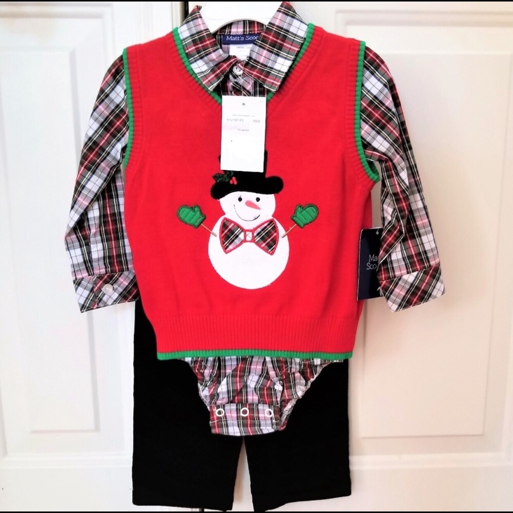 3-PC Christmas Outfit by Matt’s Scooter 3-6M